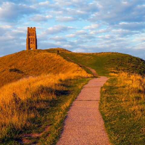 a view of Glastonbury Tor