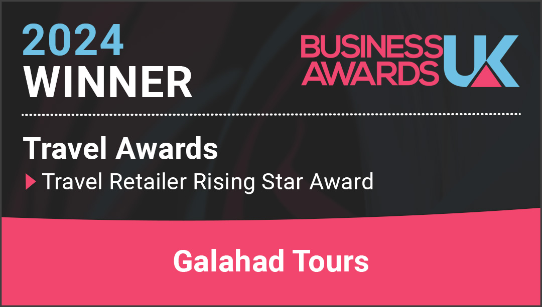 2024 Winner, Travel Retailer Rising Star Award, Business Awards UK, Galahad Tours.